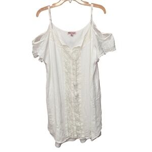 Extra Touch 2X White Lace Embroider minimalist coast preppy beachy wedding party